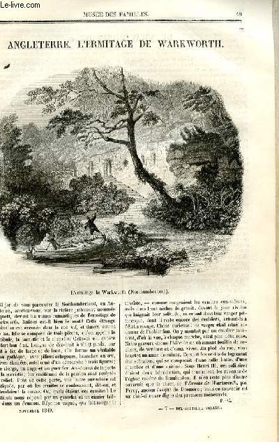 Le muse des familles - lecture du soir - deuxime srie - livraison n07 - Angleterre - L'ermitage de Warkworth.
