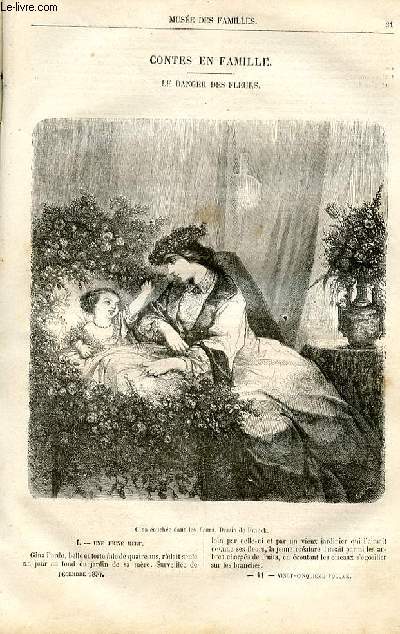 Le muse des familles - lecture du soir - livraisons n11 et 12 - Contes en famille - Le danger des fleurs par valmore Desbordes.