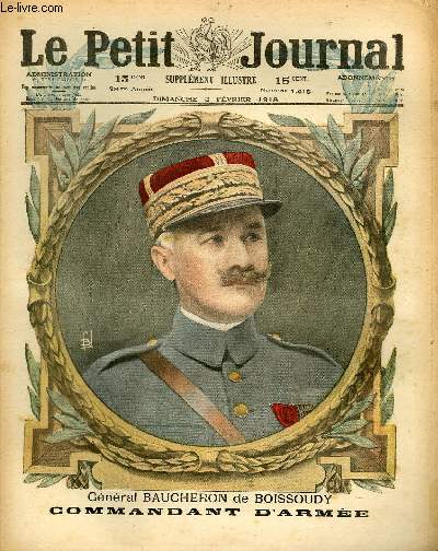 LE PETIT JOURNAL - supplment illustr numro 1415 - GENERAL BAUCHERON DE BOISSOUDY, COMMANDANT D'ARMEE