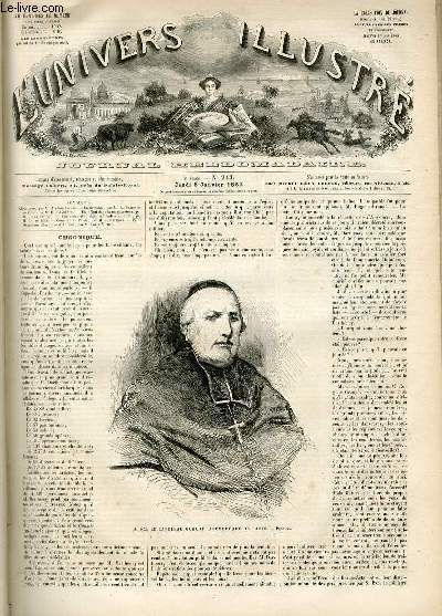 L'UNIVERS ILLUSTRE - SIXIEME ANNEE N 243 S. EM. Le Cardinal Morlot, Archevque de Paris.