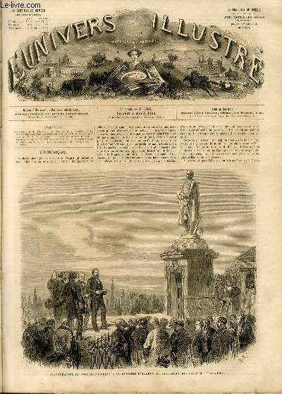 L'UNIVERS ILLUSTRE - SEPTIEME ANNEE N 316 - Inauguration du monument lev  la mmoire d'Halvy au cimetire Montmartre, 17 mars 1864.