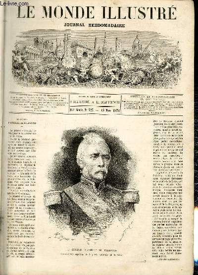 LE MONDE ILLUSTRE N727 - Le gnral d'Aurelle de Paladines, commandant suprieur de la garde nationale de la Seine.