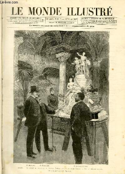 LE MONDE ILLUSTRE N1612 - Paris - Le projet du monument de l'amiral Courbet, expos au muse Grvin - Les auteurs du projet.