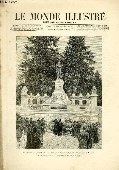 LE MONDE ILLUSTRE N1807 Inauguration du monument lev aux Jardies  la mmoire de Gambetta par es Alsaciens-Lorrains