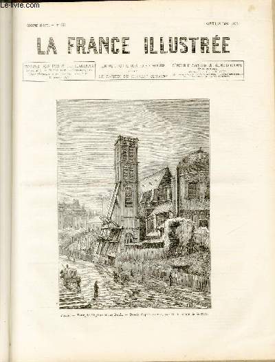LA FRANCE ILLUSTREE N 230 - Paris - Tour de l'glise Saint-Roch - dessin d'aprs nature, par M.le comte de Gourcy.