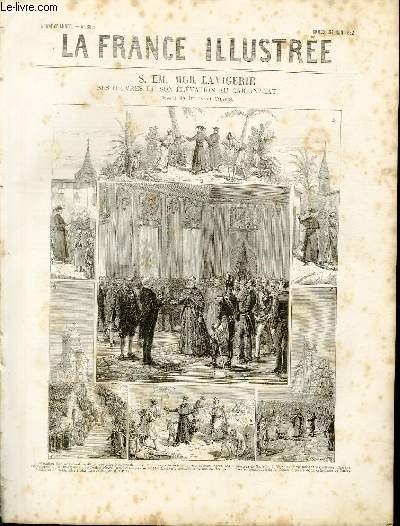 LA FRANCE ILLUSTREE N 395 S. Em. Mgr Lavigerie - Ses oeuvres et son lvation au cardinalat (dessin de Julien et Chavin)