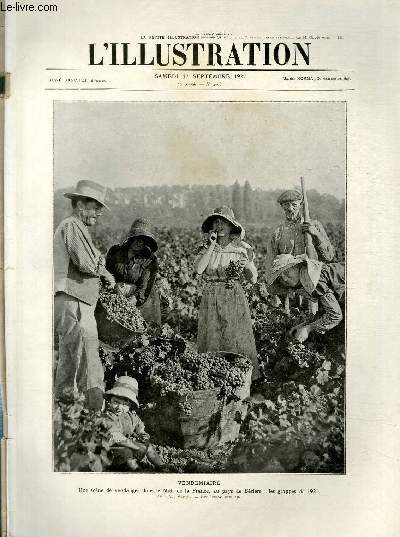 L'ILLUSTRATION JOURNAL UNIVERSEL N 4098 - Vendmiaire - une scne de vendanges dans le Midi de la France, au pays de Bziers: les grappes de 1921.