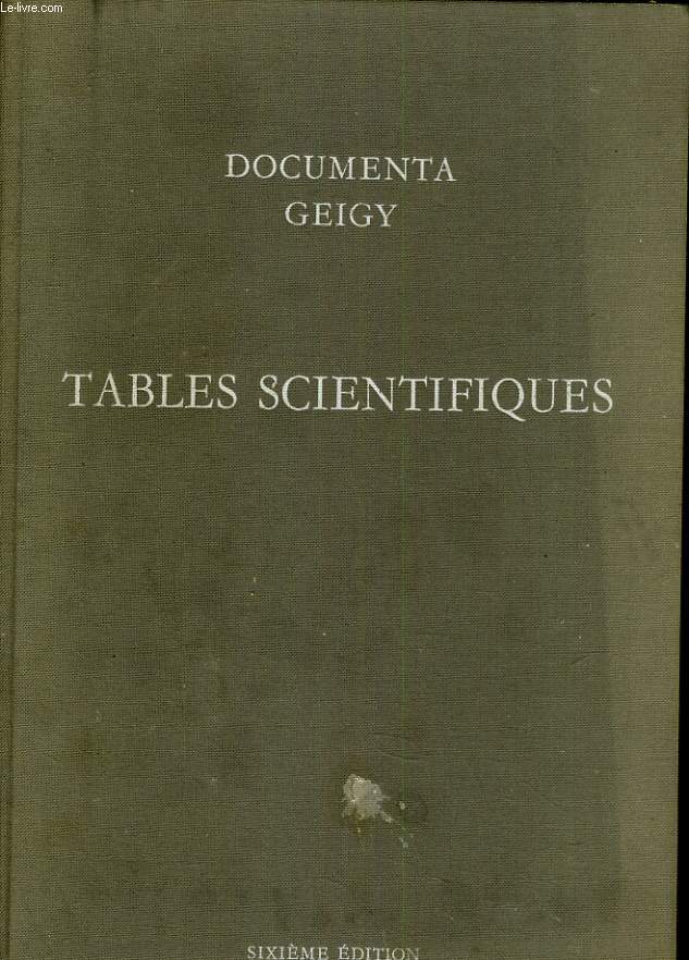 Tables scientifiques