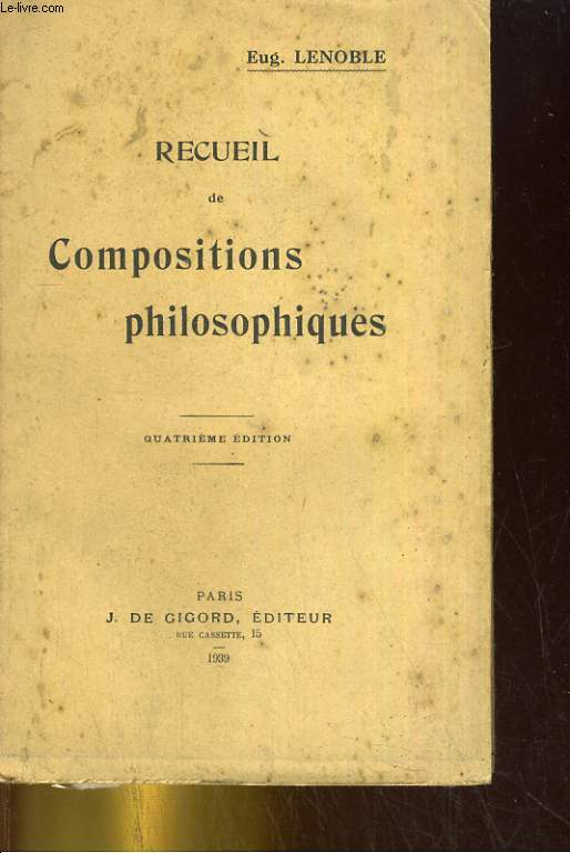 Recueil de compositions philosophiques