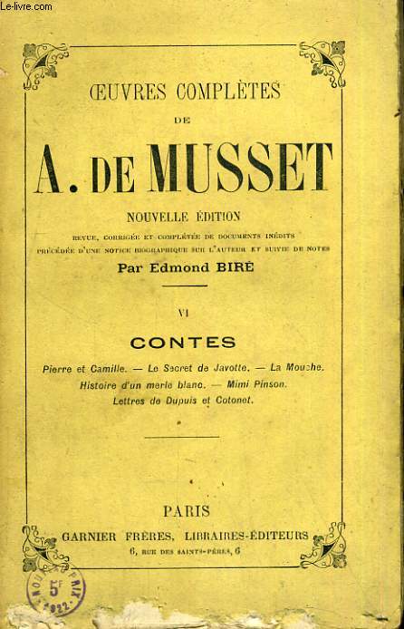 Oeuvres compltes de Alfred de Musset - Tome VI : Contes