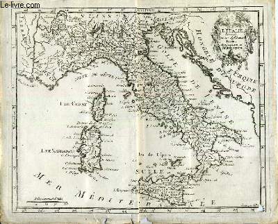 Atlas moderne ou collection de cartes sur toutes les parties du globe terrestre carte de l'Italie divise en ses diffrents tats et royaumes et rpubliques