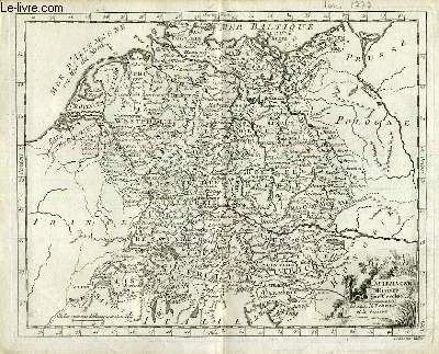 Atlas moderne ou collection de cartes sur toutes les parties du globe terrestre carte de l'Allemagne divise par cercles avec les tats de Boheme et de Suisse