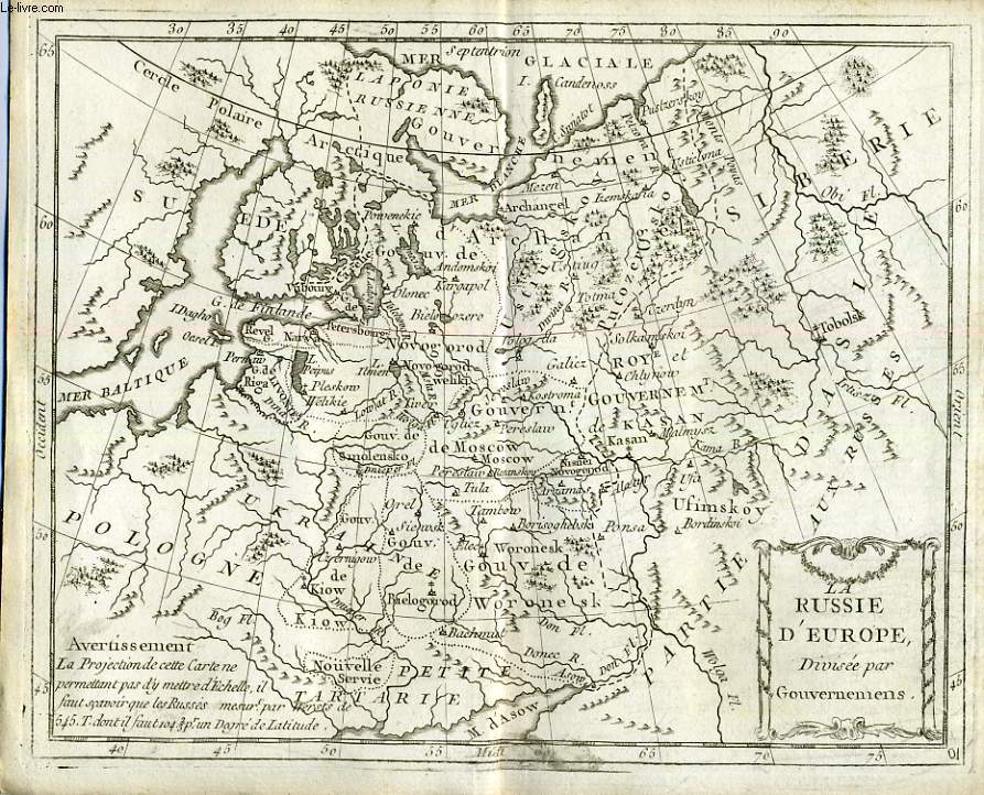 Atlas moderne ou collection de cartes sur toutes les parties du globe terrestre carte de la Russie d'Europe divise par gouvernements