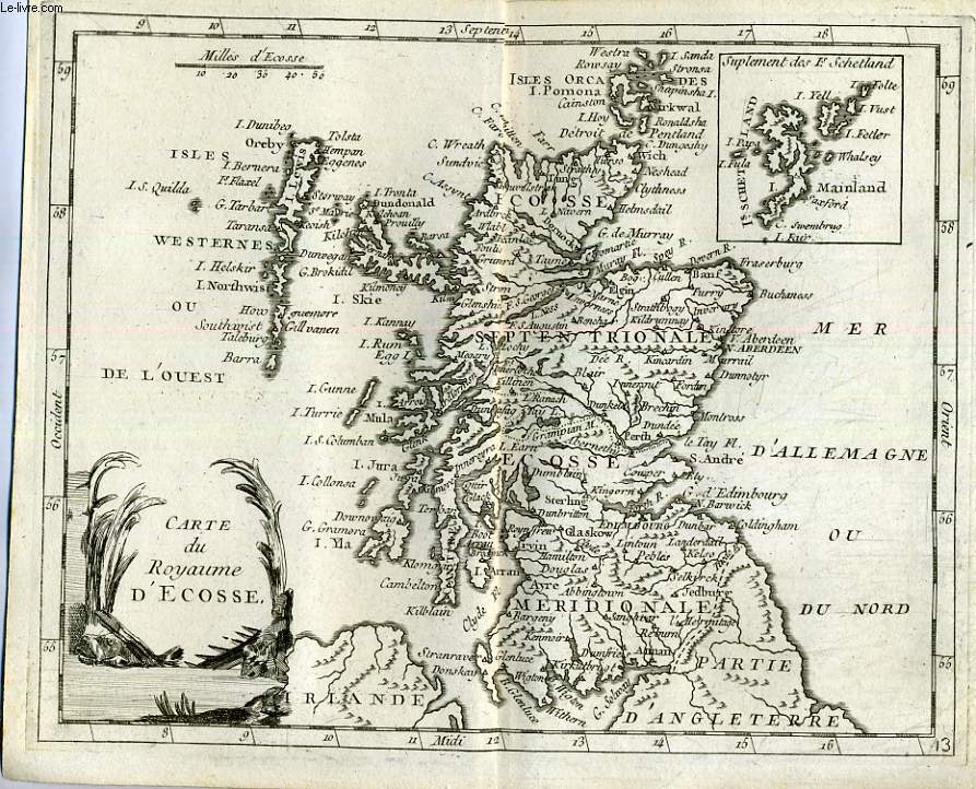 Atlas moderne ou collection de cartes sur toutes les parties du globe terrestre carte du Royaume d'Ecosse