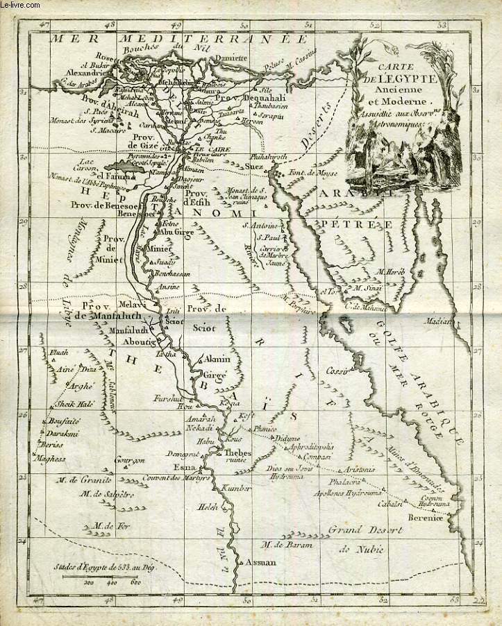 Atlas moderne ou collection de cartes sur toutes les parties du globe terrestre carte de l'Egypte ancienne et moderne