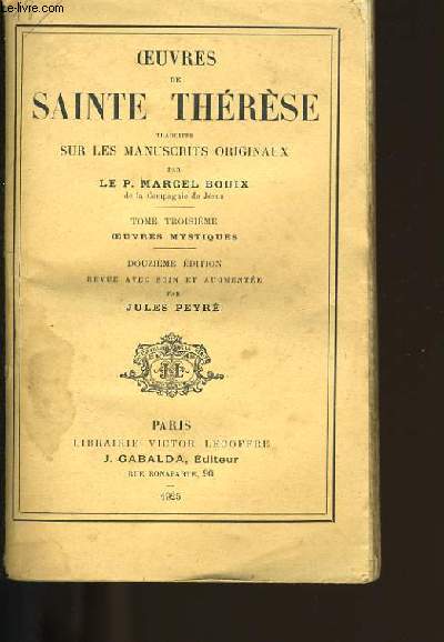 OEUVRES DE SAINTE THERESE. TOME 3.