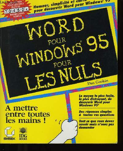 WORD POUR WINDOWS 95 POUR LES NULS.