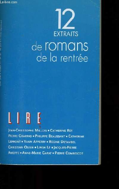 12 EXTRAITS DE ROMANS DE LA RENTREE.