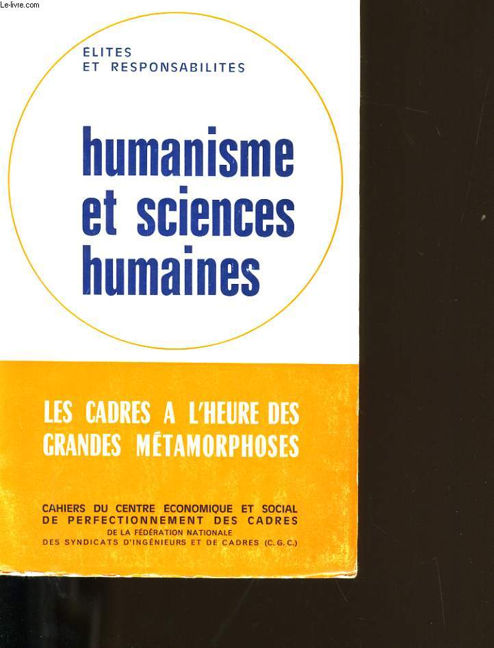 HUMANISME ET SCIENCES HUMAINES.