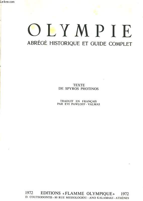 OLYMPIE ABREGE HISTORIQUE ET GUIDE COMPLET