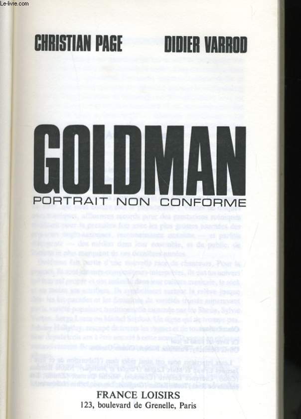 GOLDMAN - PORTRAIT NON CONFORME