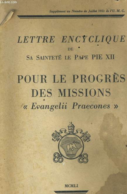 LETTRE ENCYCLIQUE - POUR LE PROGRES DES MISSION 