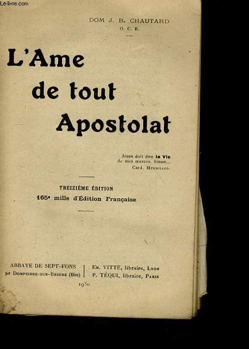 L'AME DE TOUT APOSTOLAT
