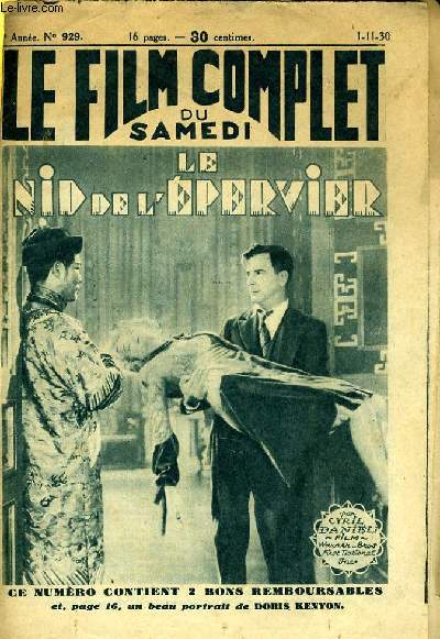 LE FILM COMPLET DU SAMEDI N 929 - 9EME ANNEE - LE NID DE L'EPERVIER