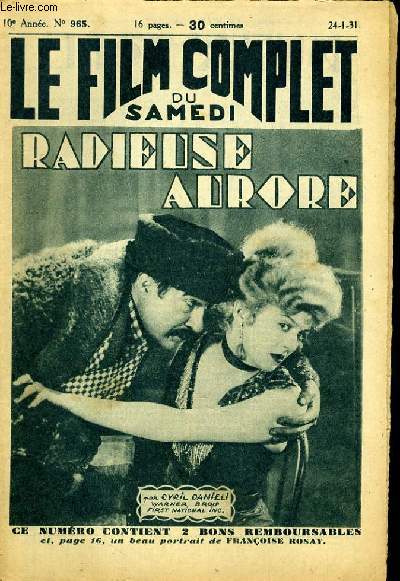 LE FILM COMPLET DU SAMEDI N 965 - 10E ANNEE - RADIEUSE AURORE