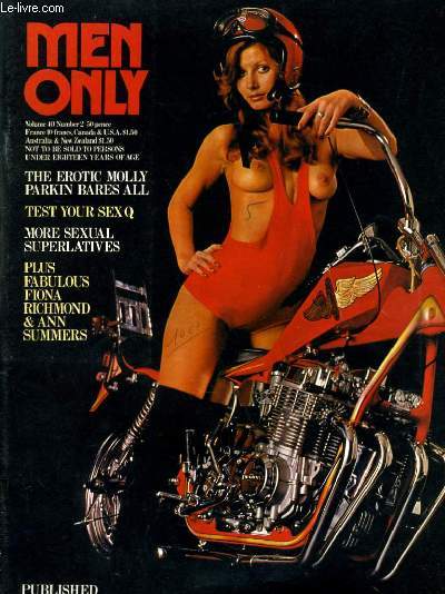 MEN ONLY VOL. 40 No. 2 - THE ROTIC MOLLY PARKIN BARES ALL - ORE SEXUAL SUPERLATIVES - FIONA RICHMOND & ANN SUMMERS...