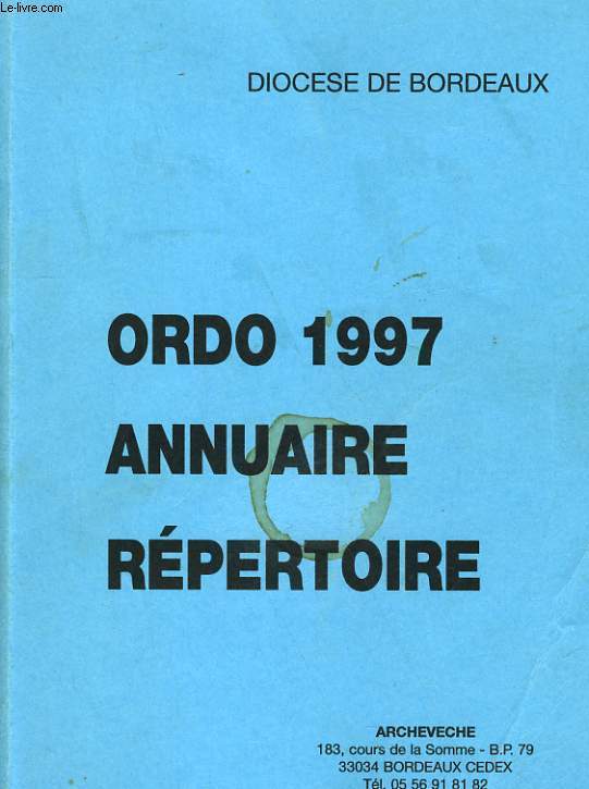 ORDO 1997 - ANNUAIRE REPERTOIRE