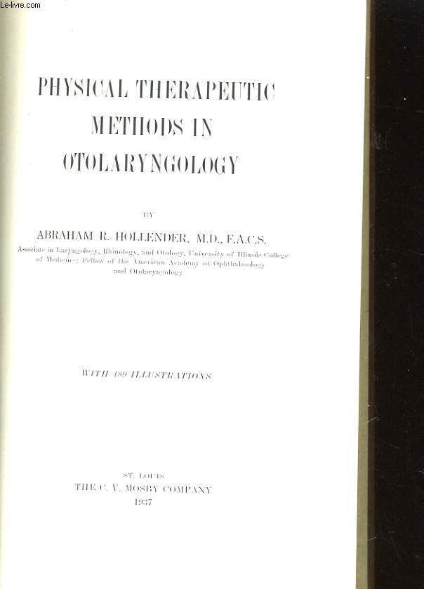 PHYSICAL THERAPEUTIC METHODS IN OTOLARYNGOLOGY