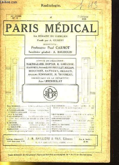 PARIS MEDICAL 25E ANNE N5 - LA SEMAINE DI CLUNICIEN