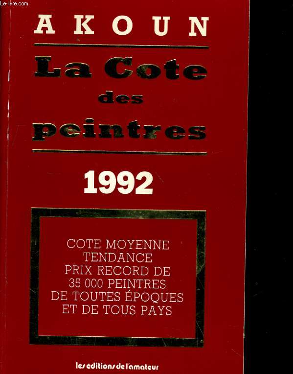 LA COTE DES PEINTRES 1992