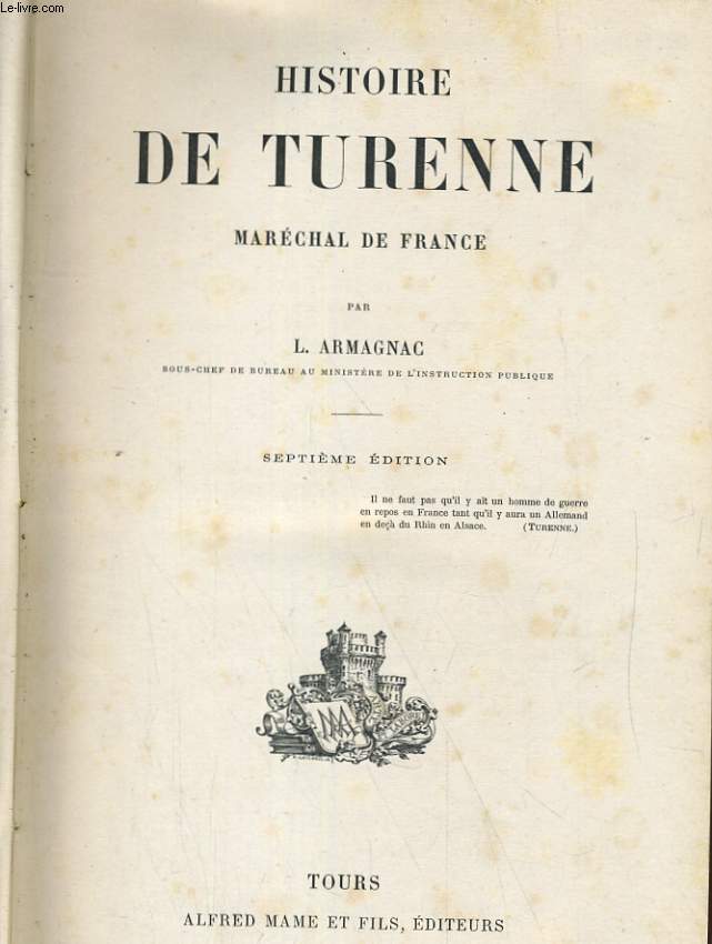 HISTOIRE DE TURENNE, MARECHAL DE FRANCE