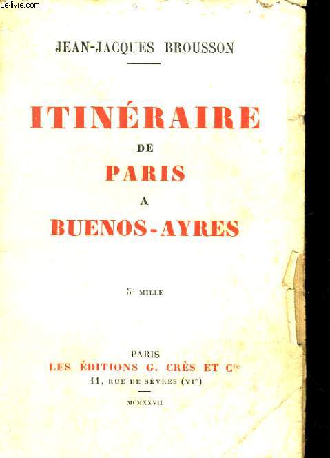 ITINERAIRE DE PARIS A BUENOS-AYRES