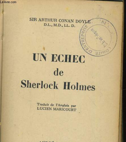 UN ECHEC DE SHERLOCK HOLMES