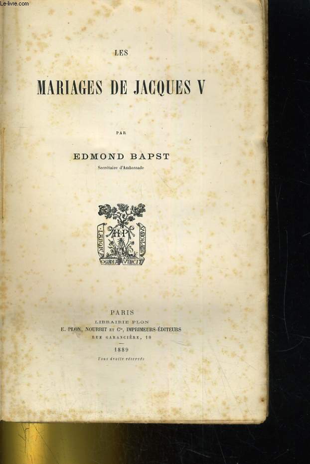LES MARIAGES DE JACQUES V