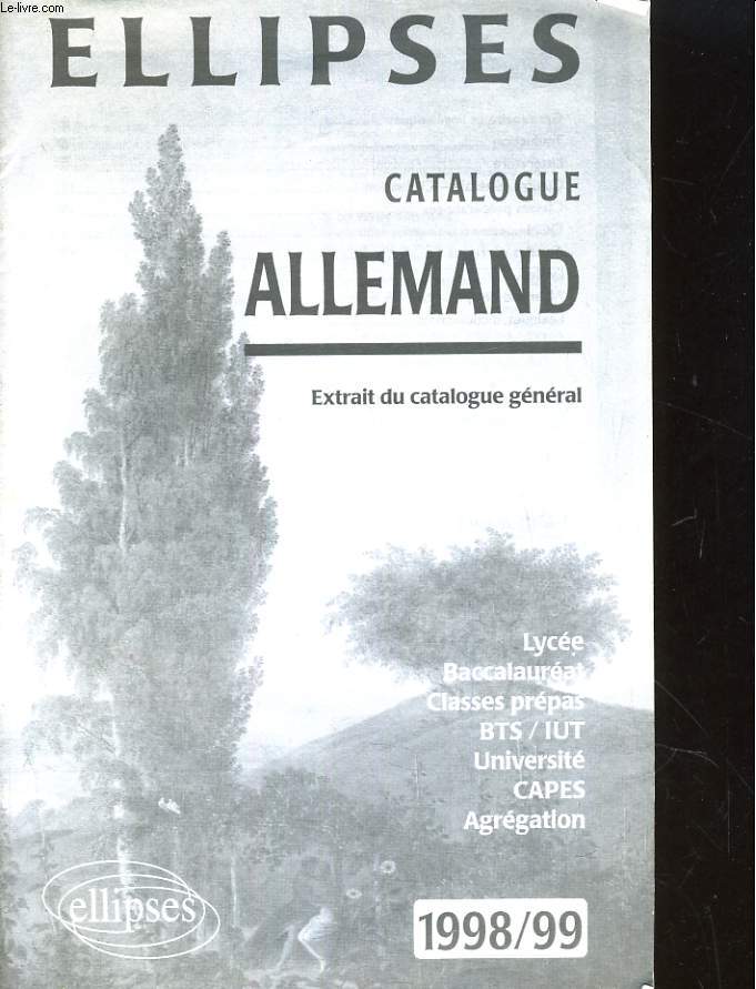 ELLIPSES CATALOGUE 1998/1999 ALLEMAND. EXTRAIT DU CATALOGUE GENERAL