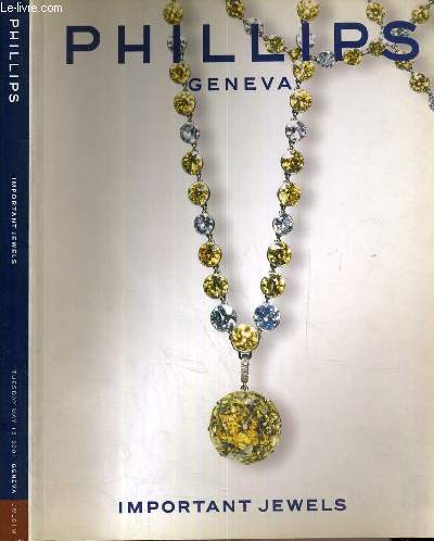 CATALOGUE DE VENTE AUX ENCHERES - GENEVA - IMPORTANT JEWELS - 15 MAY 2001 / index of makers, biographies for buyers, conditions of sale applicable to buyers, important norice to all purchasers of jewellery, absentee bids.../ TEXTE EN ANGLAIS.