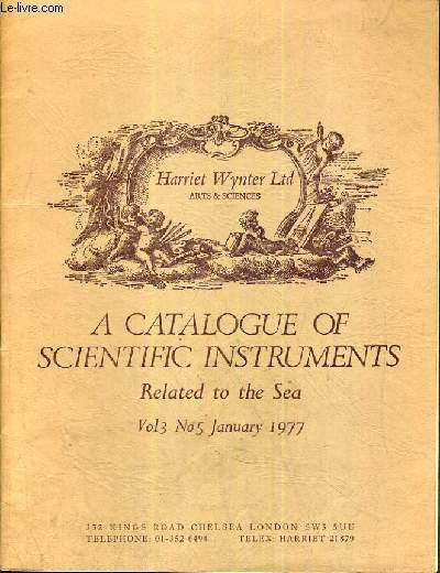CATALOGUE - A CATALOGUE OF SCIENTIFIC INSTRUMENTS RELATED TO THE SEA - VOL 3 - N5 - JANUARY 1977 / TEXTE EN ANGLAIS.