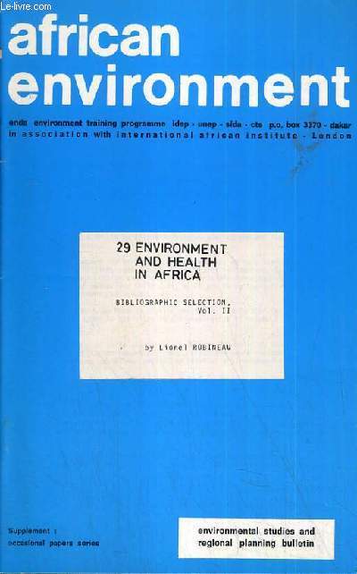 ENVIRONNEMENT AFRICAIN - PROGRAMME 