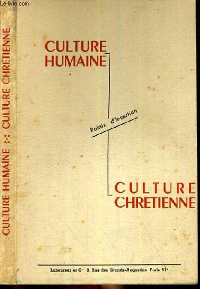 CULTURE HUMAINE - POINTS D'INSERTION - CULTURE CHRETIENNE