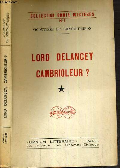 LORD DELANCEY CAMBRIOLEUR ? / COLLECTION OMNIA MYSTERE N1.