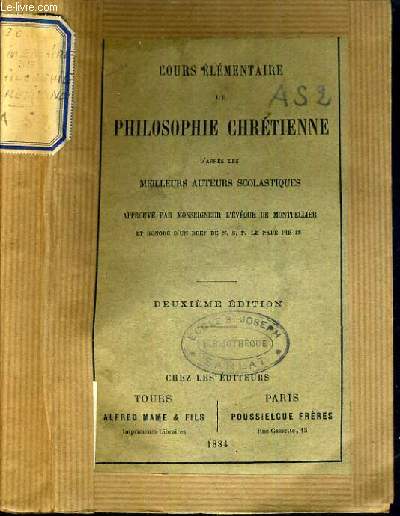 COURS ELEMENTAIRE DE PHILOSOPHIE CHRETIENNE - 2me EDITION