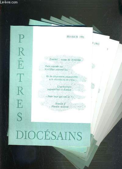 PRETRES DIOCESAINS - LOT DE 9 NUMEROS - DE FEVRIER A DECEMBRE 1995 - MANQUE JANVIER.