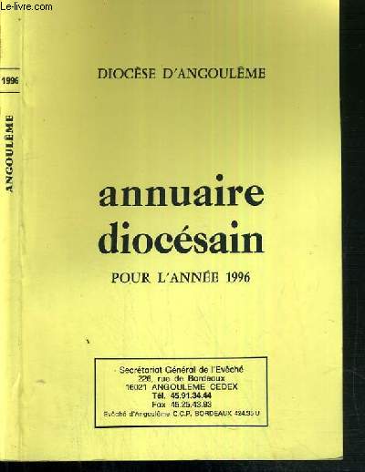 ANNUAIRE DIOCESAIN POUR L'ANNEE 1996