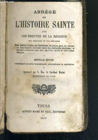 ABREGE DE L'HISTOIRE SAINTE AVEC LES PREUVES DE LA RELIGION - NOUVELLE EDITION
