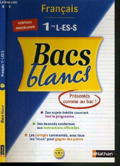 BAC BLANCS - 1res L-ES-S - NOUVEAU PROGRAMME