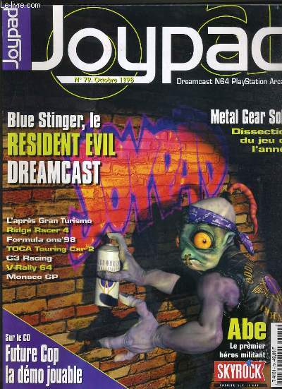JOYPAD - N 79 - OCTOBRE 1998 - RESIDENT EVIL - DREAMCAST - baby universe, bomberman fantasy race, buggy, future cop, le 5e element, n2o, puzzle bobble 4... + 1 CD DEMO PLAYSTATION FUTURE COP L.A.P.D. INCLUS.